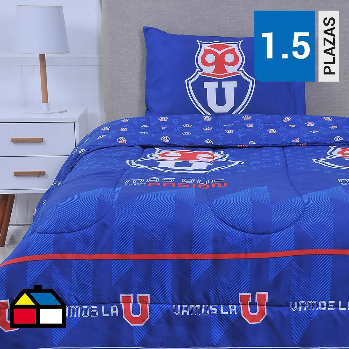 U DE CHILE - Plumón 1.5 plazas U de Chile Azul 