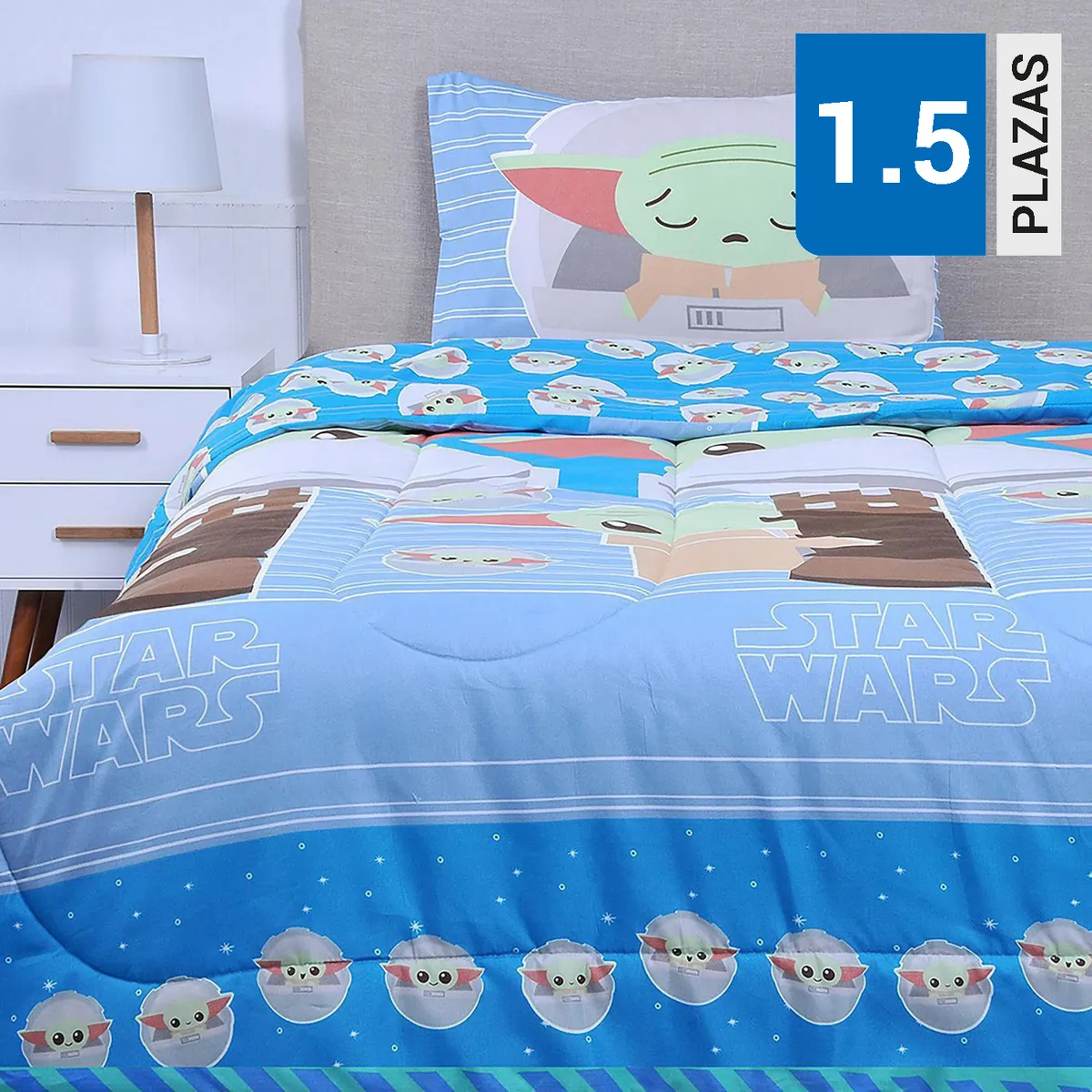 DISNEY - Plumón 1.5 plazas Mandalorian Multicolor