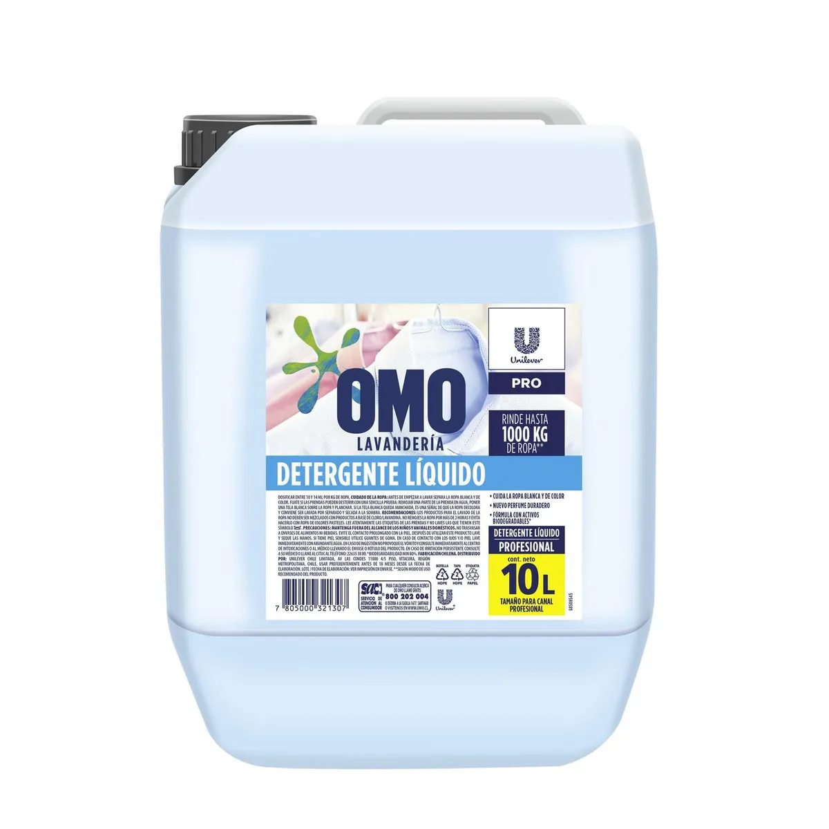 OMO - Detergente Líquido Omo Pro Fragancia Floral 10 Litros Rinde 833 Kg