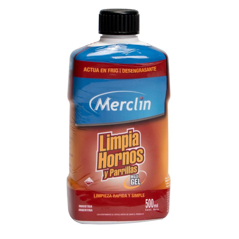 MERCLIN - LIMPIADOR DE PARRILLAS Y HORNOS GEL 500 ML MERCLIN