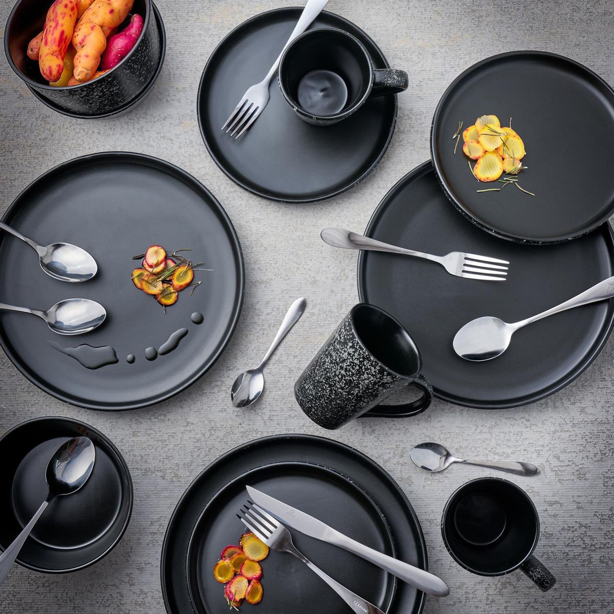 KRONS - Set 24 Cubiertos Acero Inoxidable para 6 personas