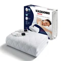 SCALDASONNO - Calientacamas Eléctrica Poliéster Super king 60 W Blanco