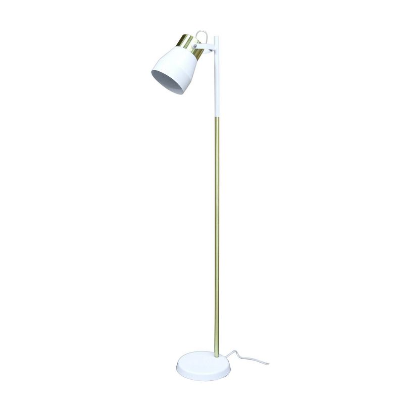 LEDZONE - Lámpara de Pie Ribe 1 Luz E27 Blanca/Dorada