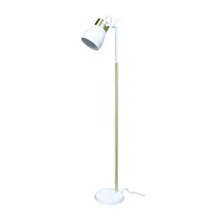 LEDZONE - Lámpara de Pie Ribe 1 Luz E27 Blanca/Dorada