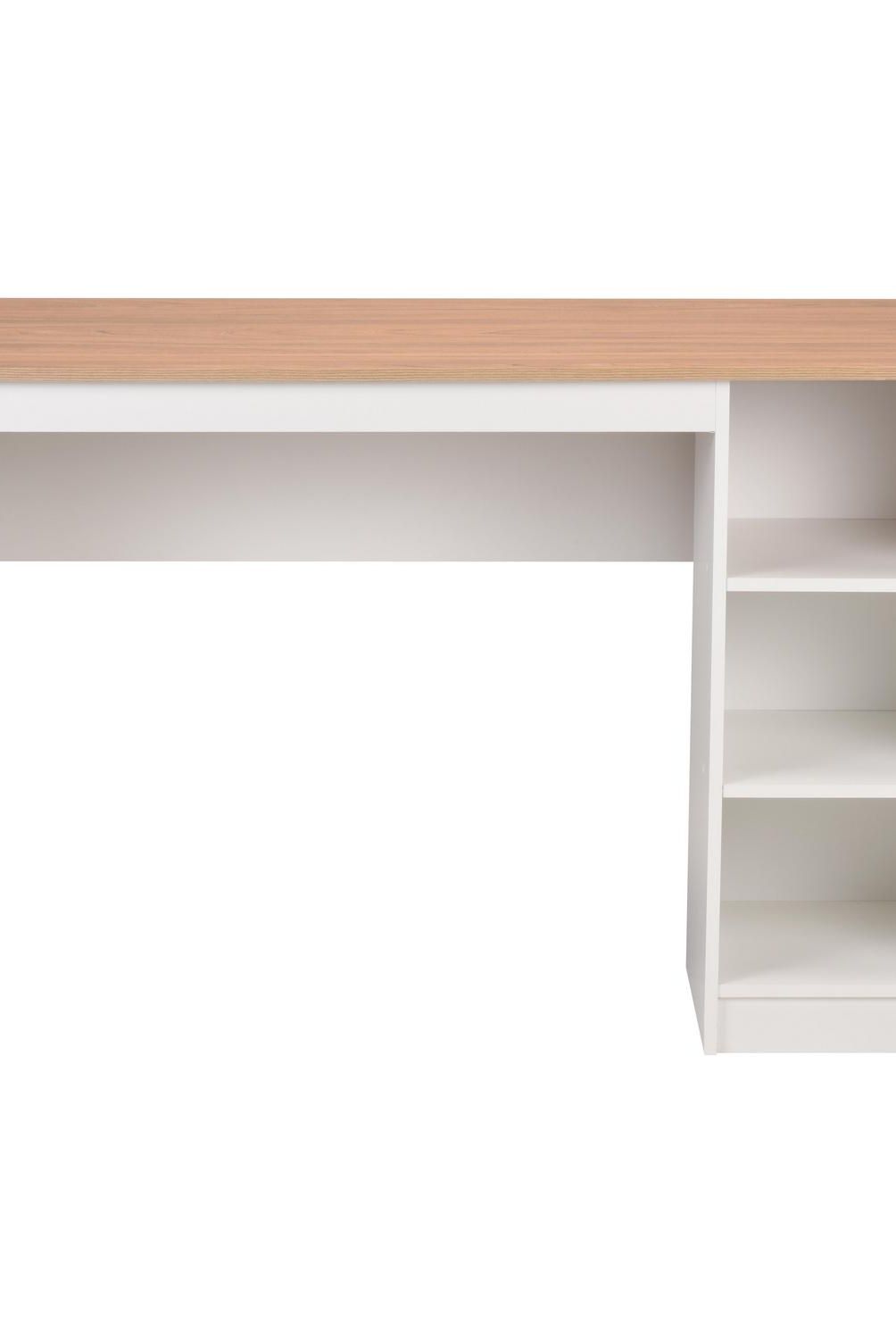 CIC - Escritorio 2 repisas 123x53x80 cm  blanco- olmo alpino