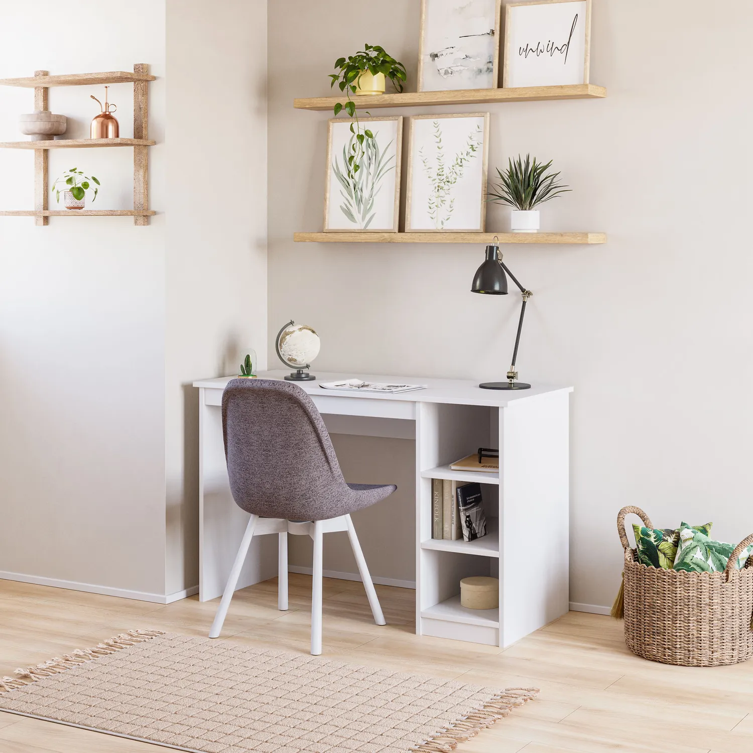 CIC Escritorio 2 repisas 123x53x80 cm blanco | Falabella Chile