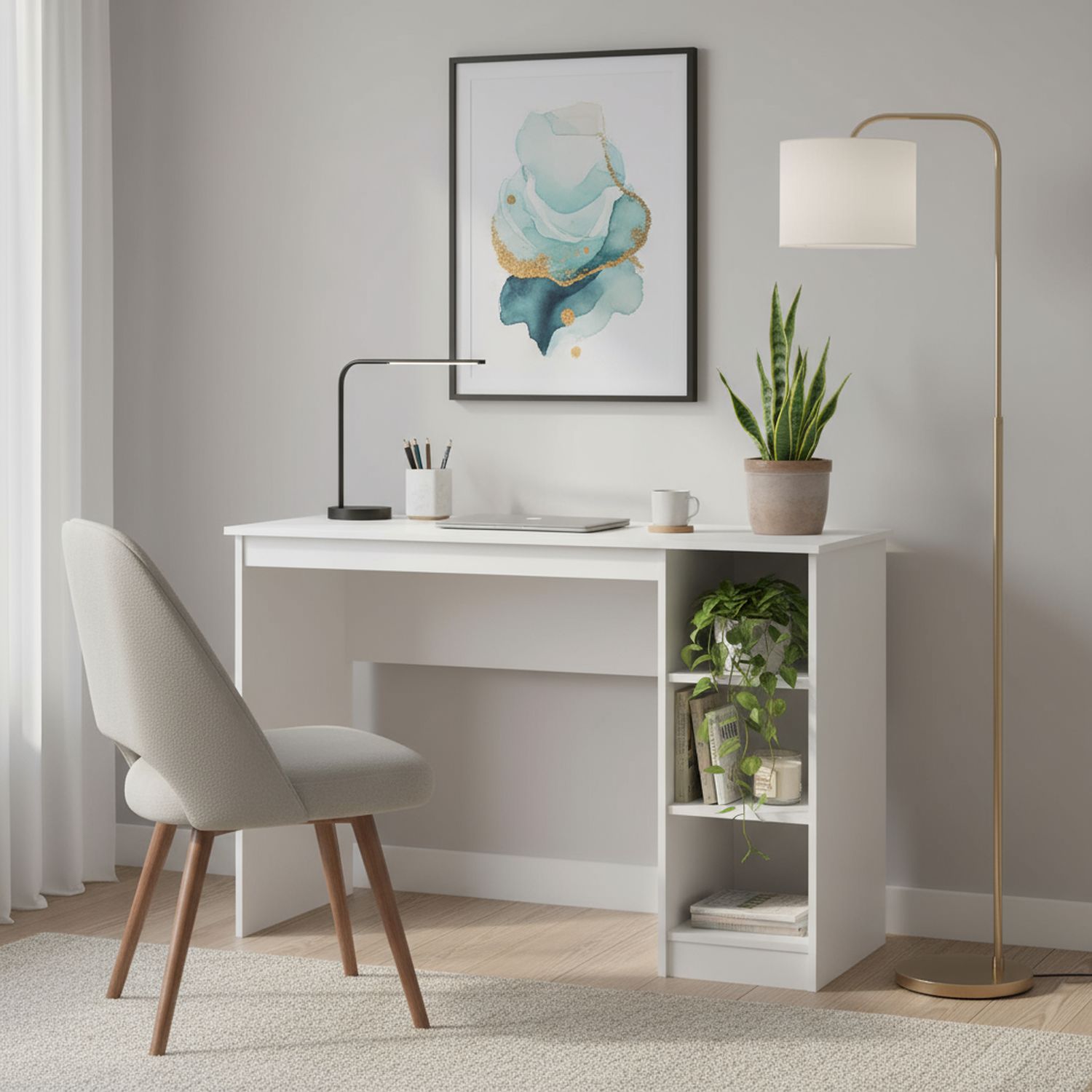 CIC Escritorio 2 repisas 123x53x80 cm blanco | Falabella Chile