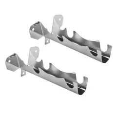METALHSA - Set de soportes para barra de cortina 16 mm 2 unidades plateado