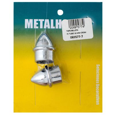 Imagen 2 del producto Tope Para Tubo De Cortinas 16 Mm 2 Unidades Cromado