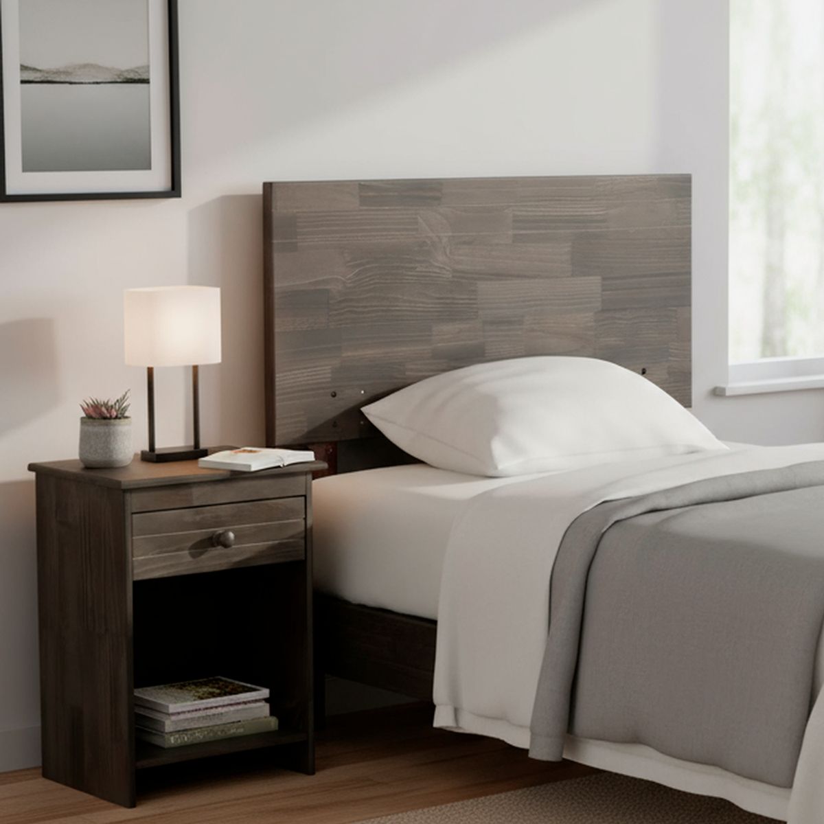 ROSEN - Respaldo 1.5 Plazas + Velador Tabor