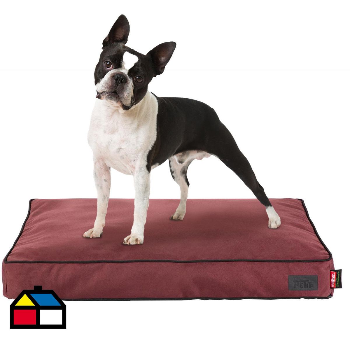 ROSEN - Cama Talla M para Perro 10x60x80 cm Burdeo