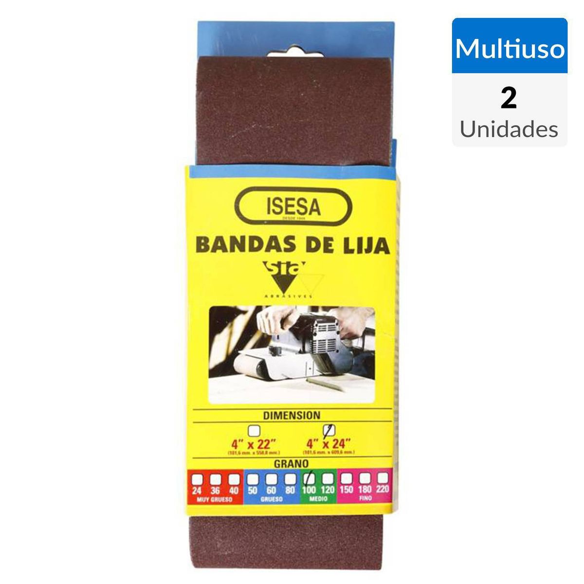 SIA - Banda de lija 4"x24" grano 80