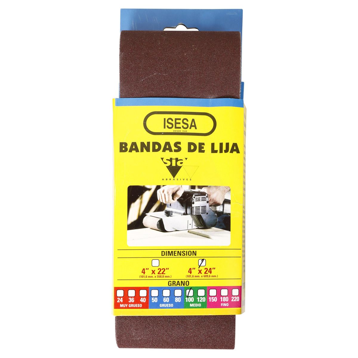 SIA - Banda de lija 4"x24" grano 80