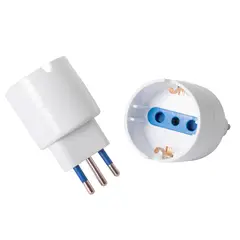 REMA - Adaptador Schuko 10 A 250V ( 1500W) Blanco con Proteccion