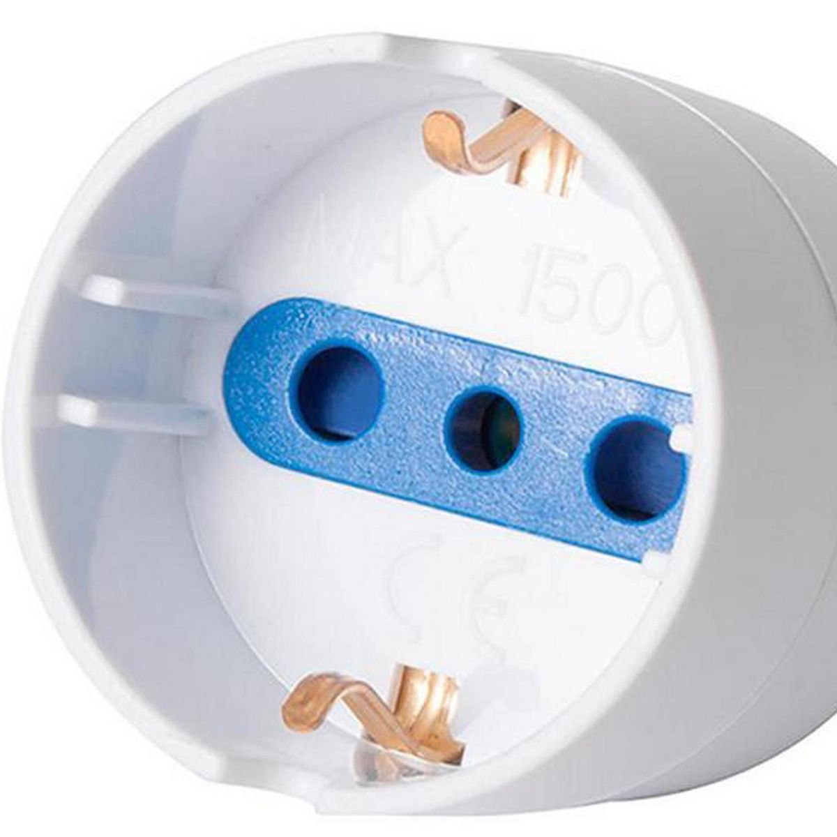 REMA - Adaptador Schuko 10 A 250V ( 1500W) Blanco con Proteccion