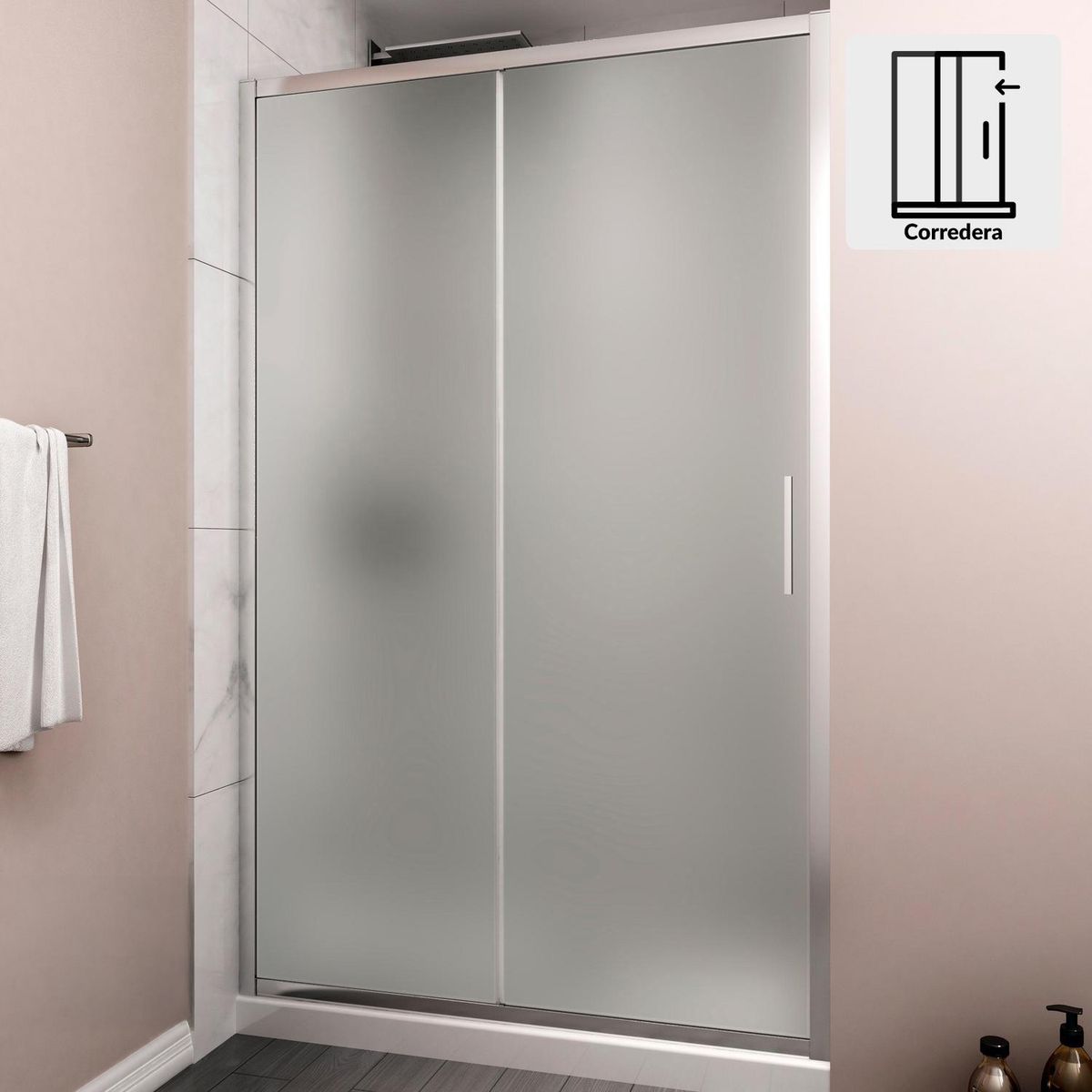 DUSCHY - Mampara premium frosted corredera frontal 190x160