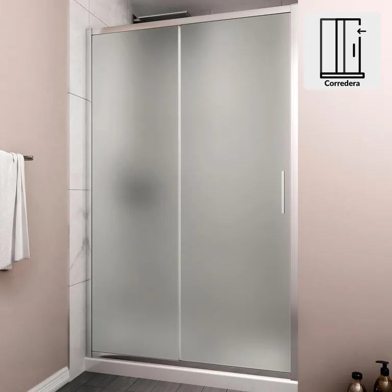 Mampara premium frosted corredera frontal 190x150