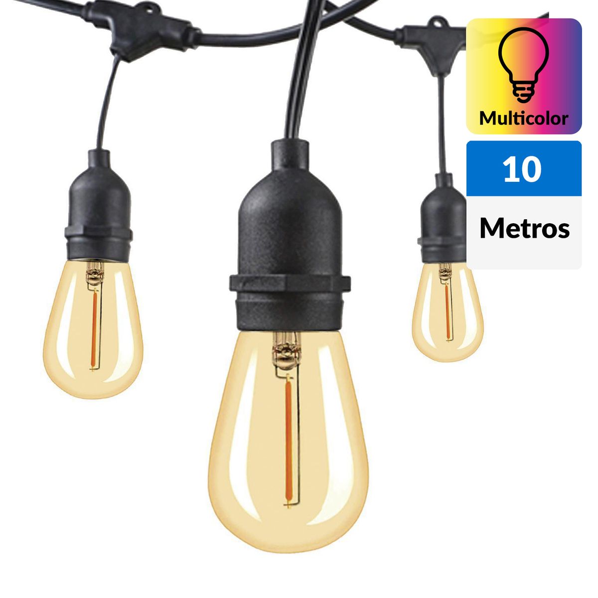 HB LEDS - Guirnalda 10M c/ Ampolletas Filamento 1w E27