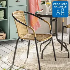 JUST HOME COLLECTION - Silla de terraza negra/natural