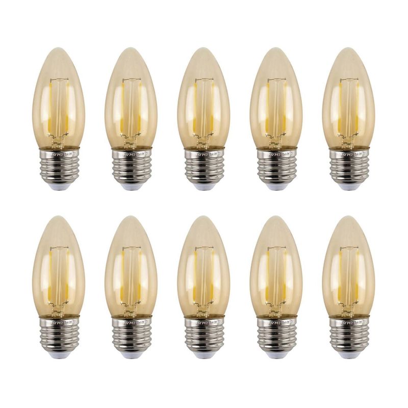 HB LEDS - Pack de 10 Ampolletas Led Vela Filamento 2 W E27 200 lm Luz Cálida