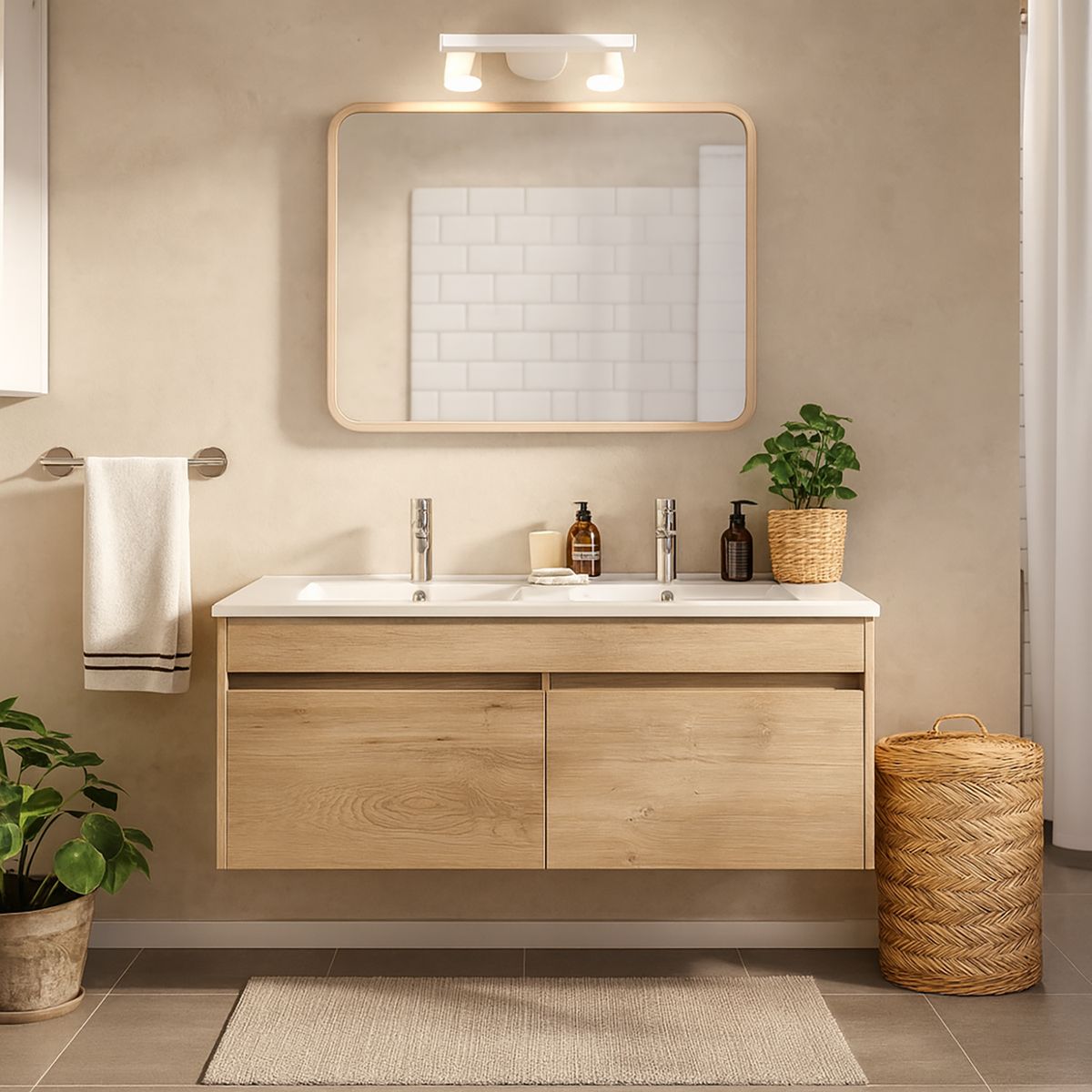 DUSCHY - Mueble siri loza 120x45 cm ds32 2 cajones