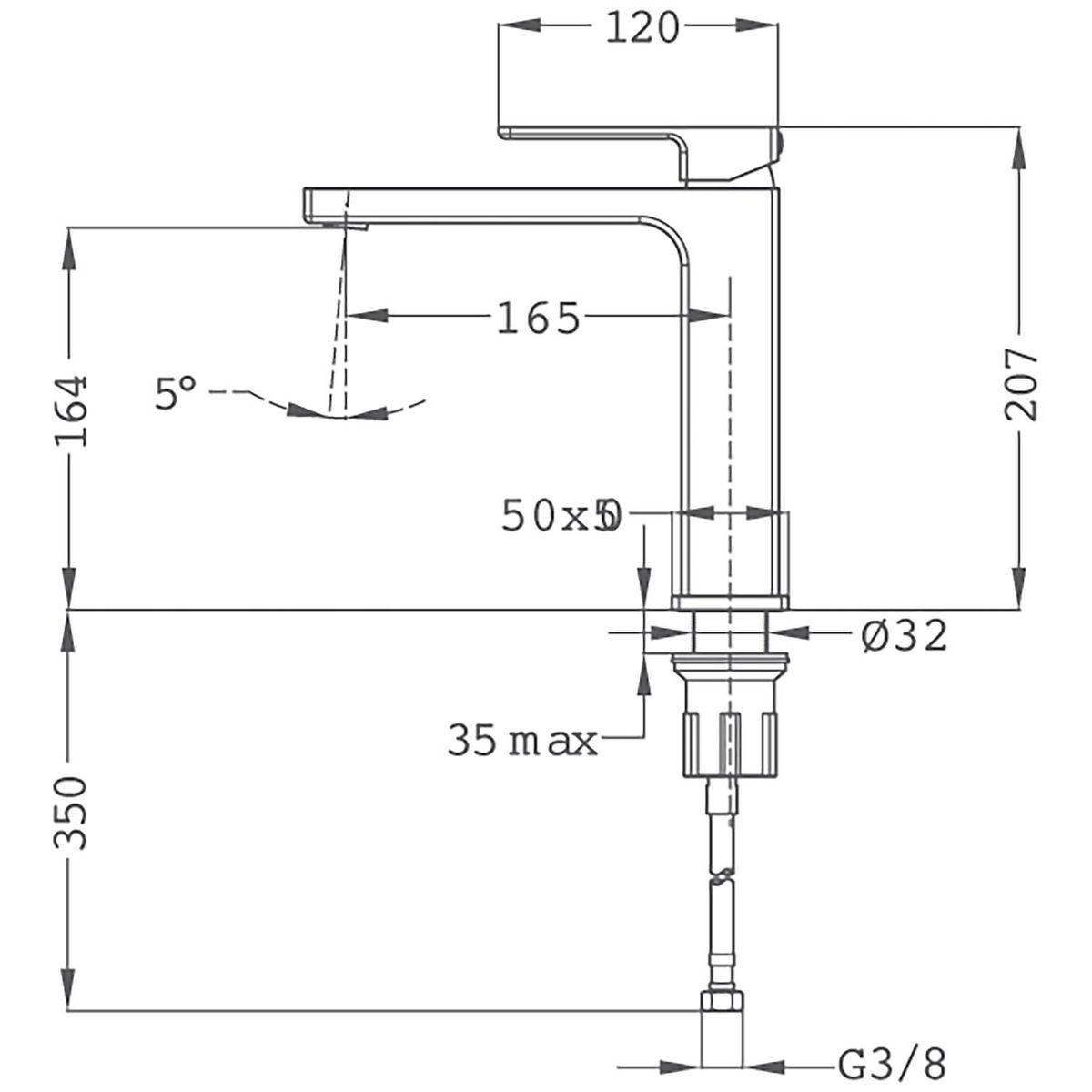 TEKA STROHM - Monomando Lavamanos Alto Soller Cromado