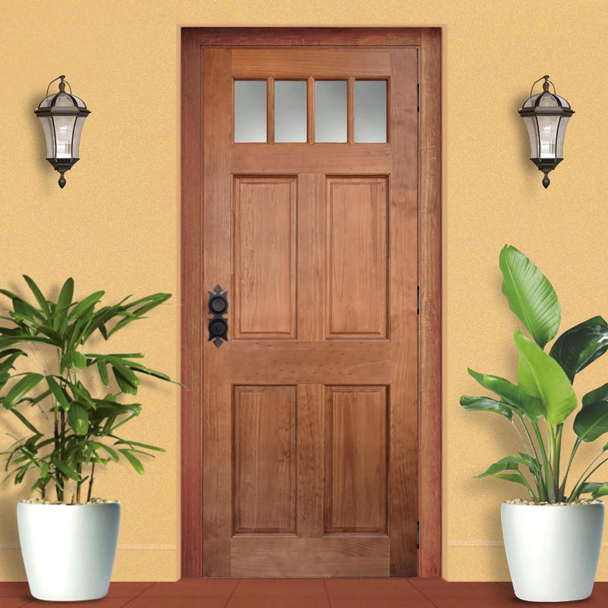 HOLZTEK - Puerta 4 Vidrios Sidora Castaño