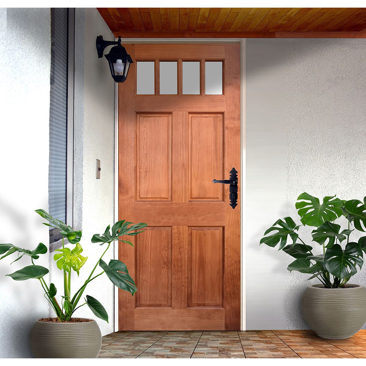 HOLZTEK - Puerta 4 Vidrios Sidora Castaño