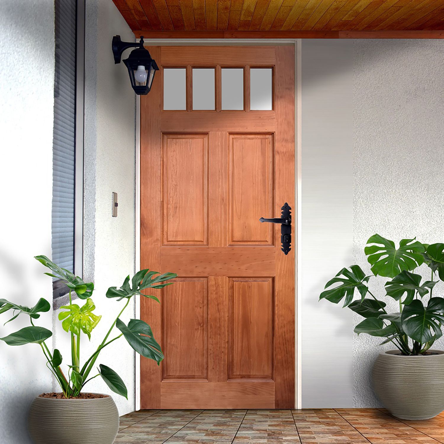 HOLZTEK Puerta 4 Vidrios Sidora Castaño | Falabella Chile