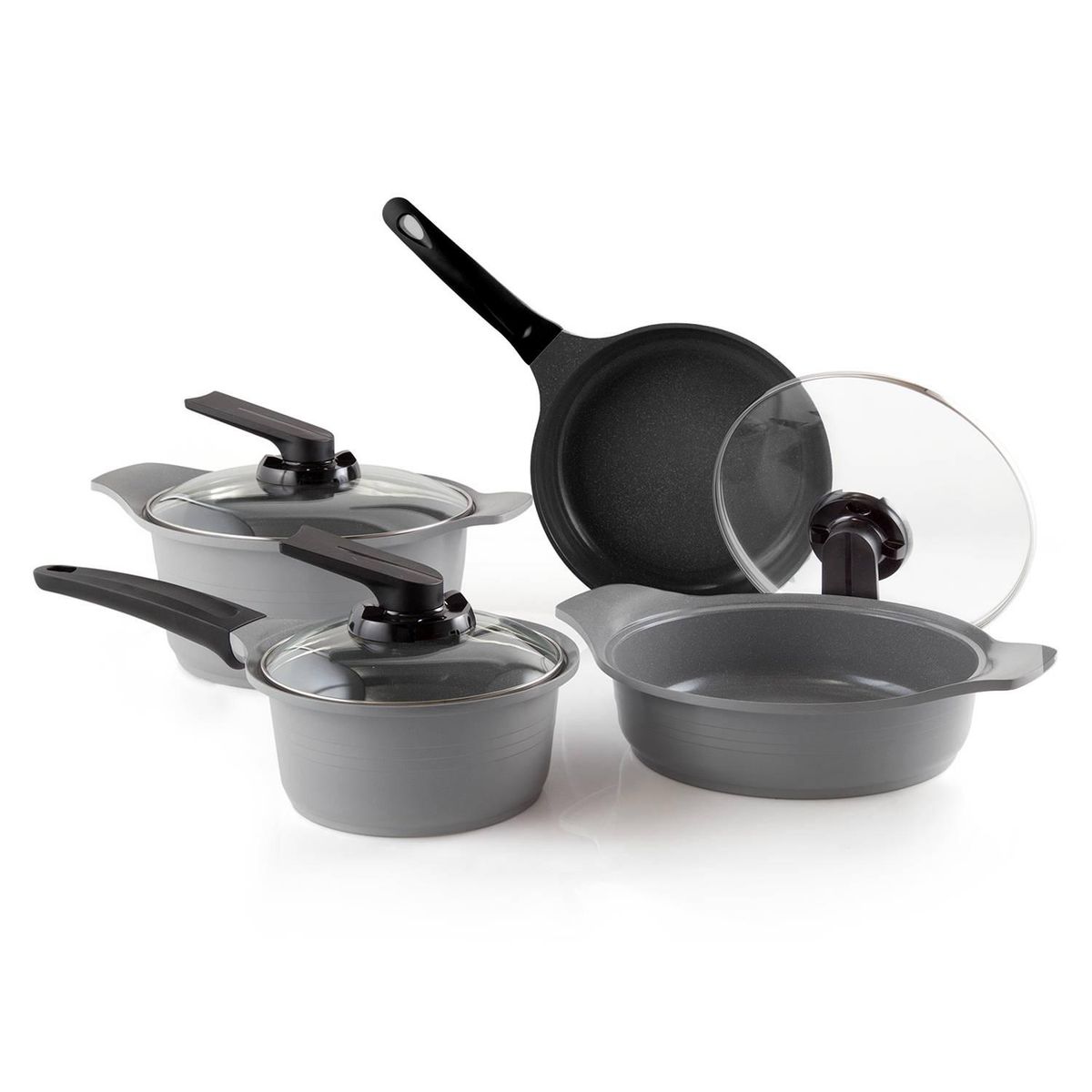 ROICHEN - Batería de Cocina 7 Piezas Cerámica 1508500103317 Gris