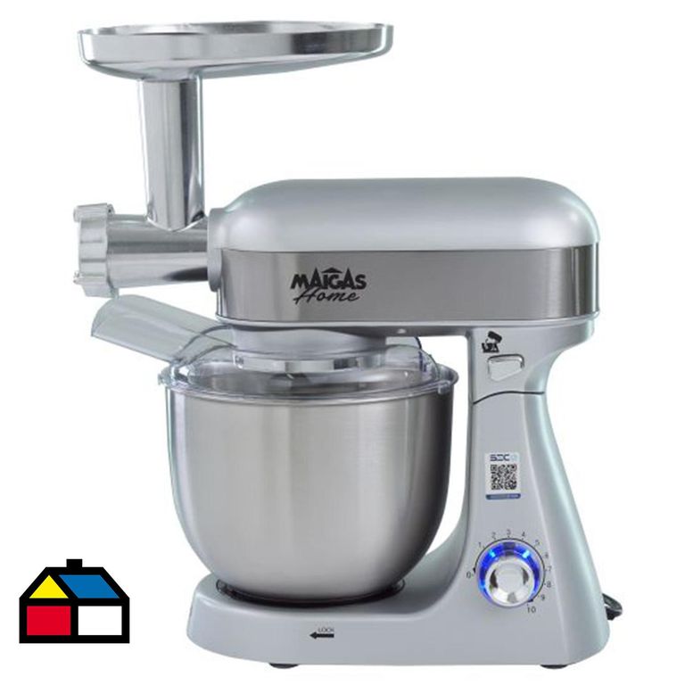 Batidora 5 litros + molino de carne silver