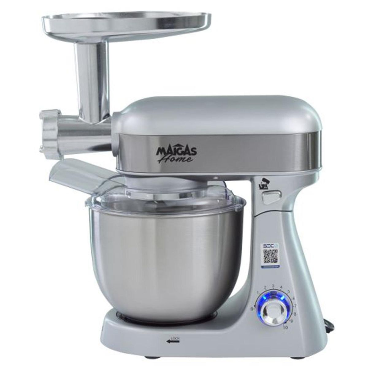 MAIGAS - Batidora 5 litros + molino de carne silver