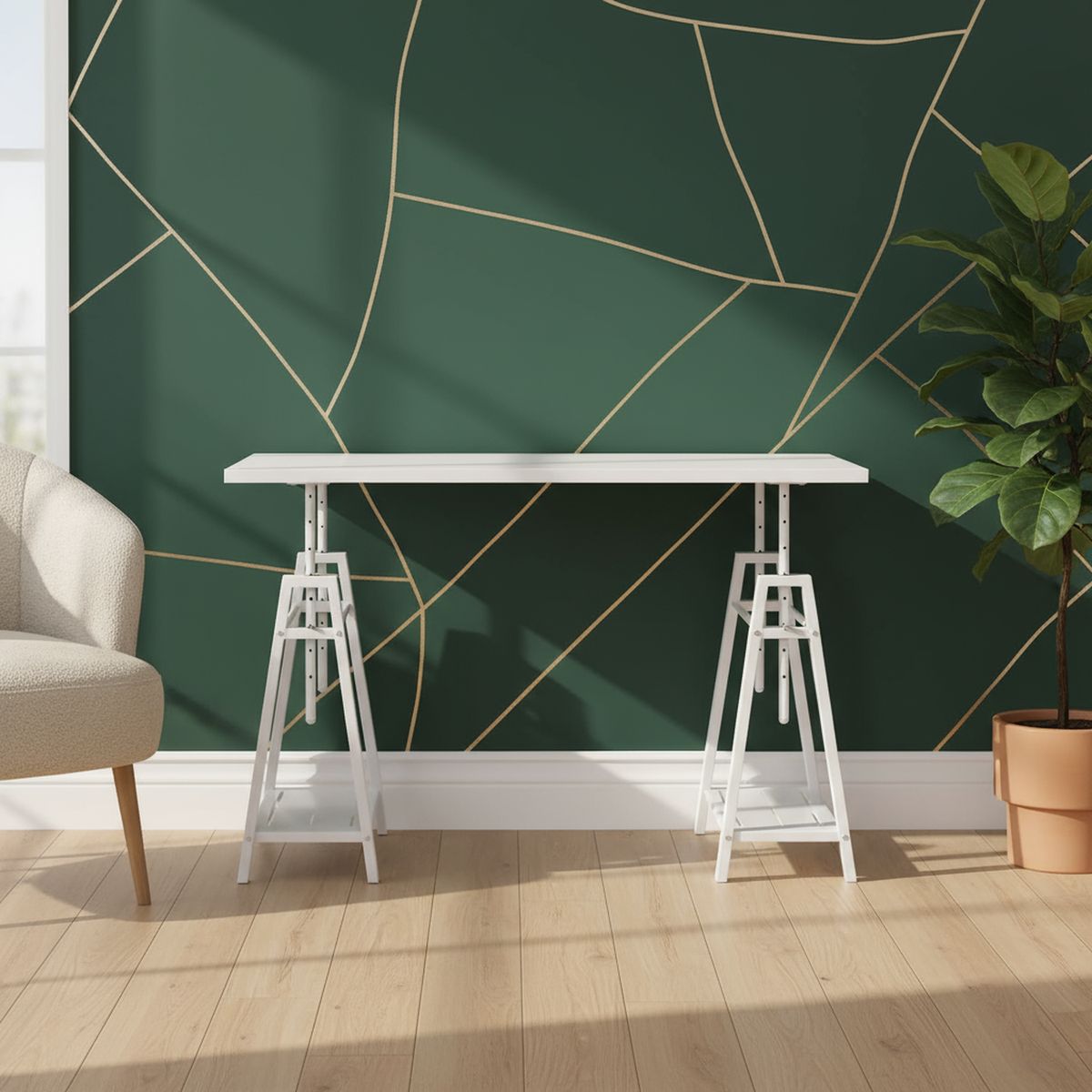 JUST HOME COLLECTION - Escritorio New york 120x76x59 cm Blanco