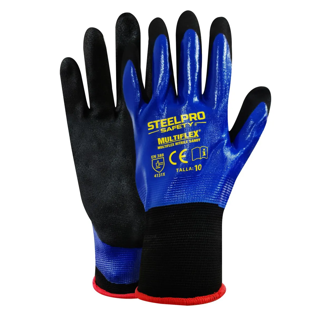 STEELPRO - Guante Multiflex Nitrile Sandy de Nitrilo L Azul/negro