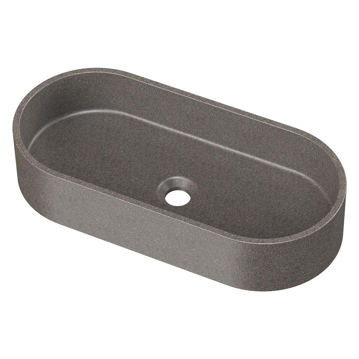 KLIPEN - Lavamanos Sobrepuesto Forma Ovalada Granito 60x12x28 cm Negro