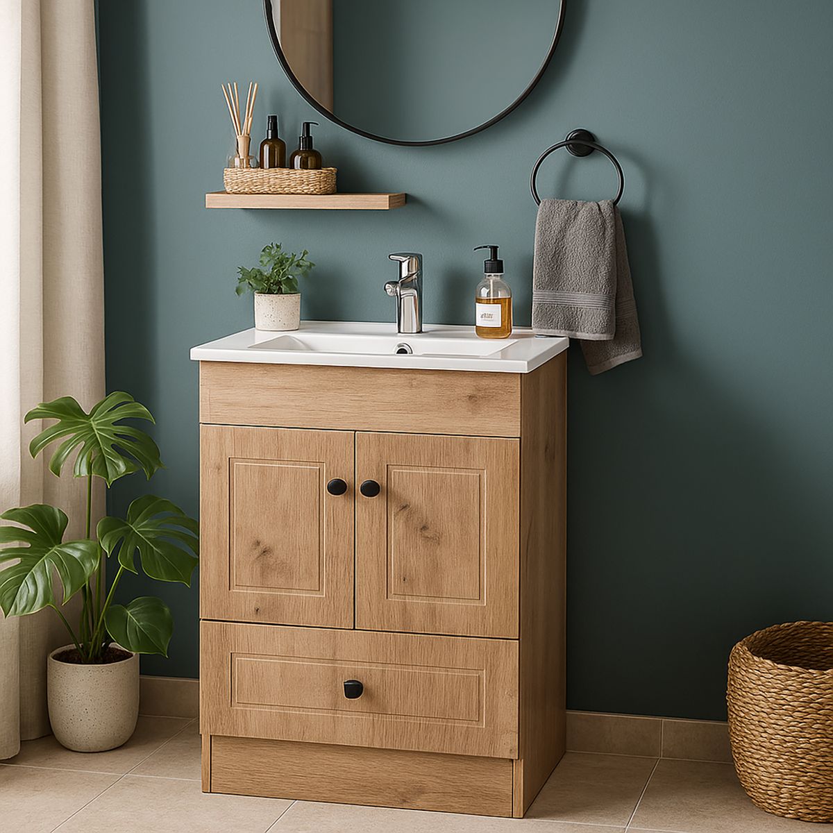 DOMSA - Kit mueble vanitorio B60PH-W P 80x47x80 cm