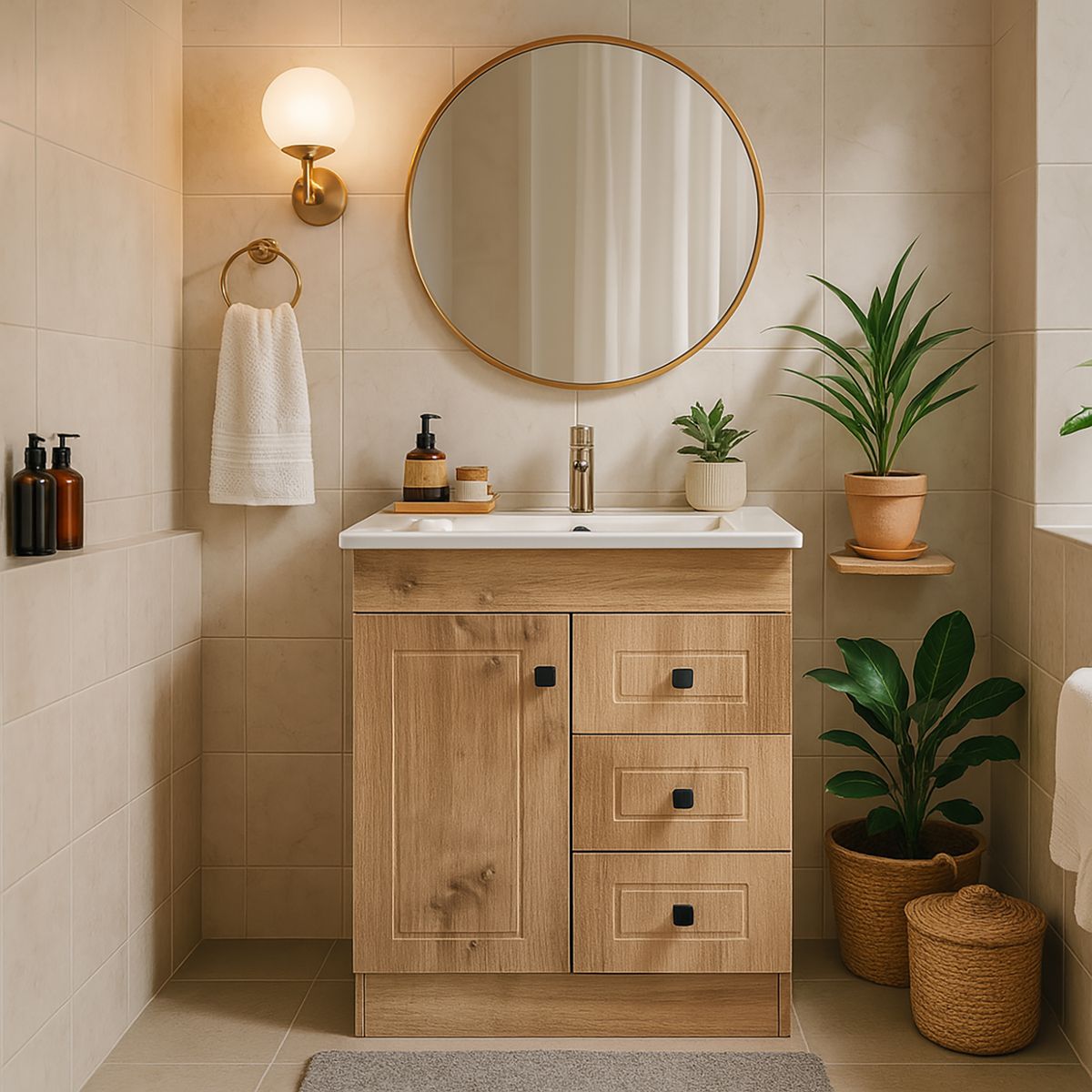 DOMSA - Kit mueble vanitorio B60PHN-W P 60x47x80 cm