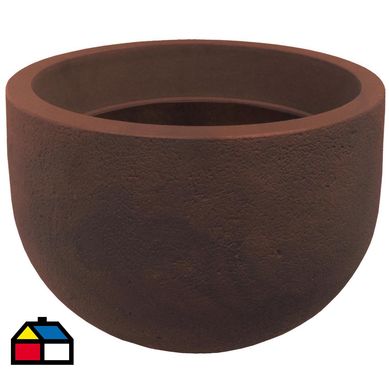 Macetero Plstico Rustic Round 57x42 cm Acero