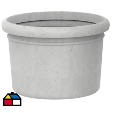 Macetero Plstico Firenze Round 55x37 cm Cemento