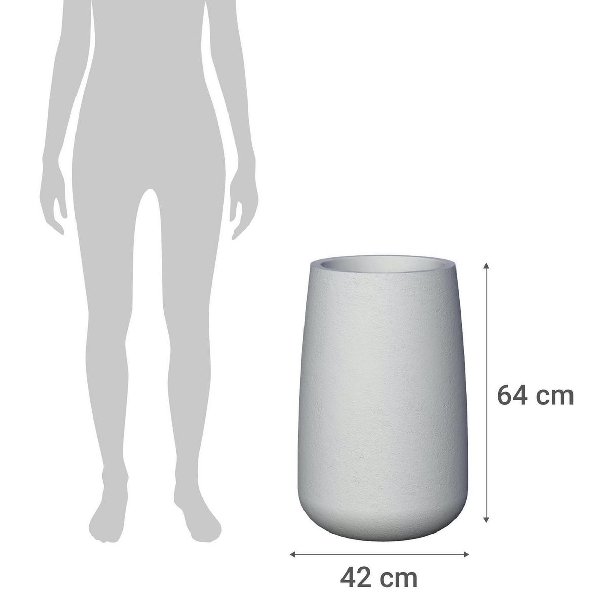 JAPI - Macetero Bios de Plástico 42x64 cm Gris