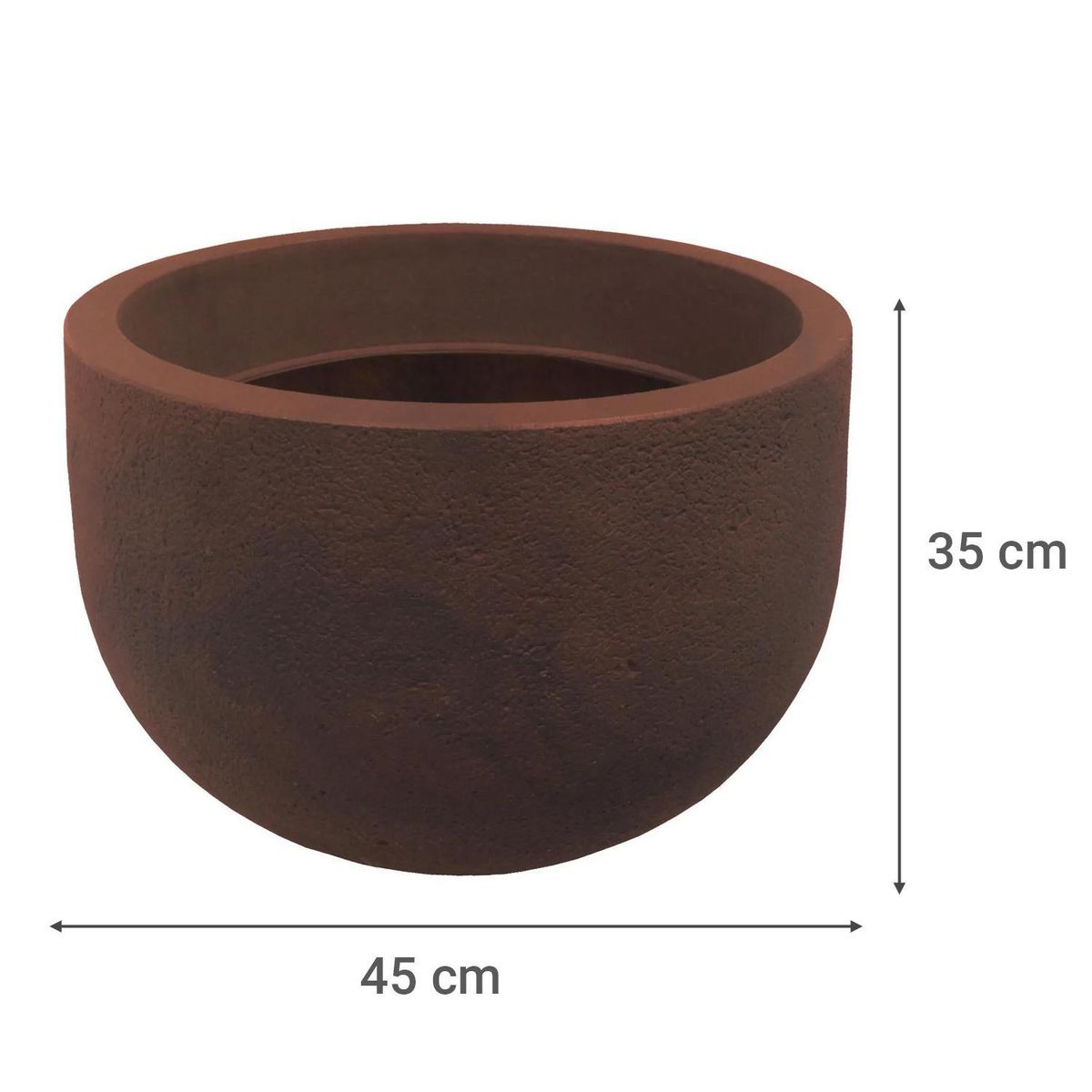 JAPI - Macetero Rustic de Plástico 45x35 cm Gris