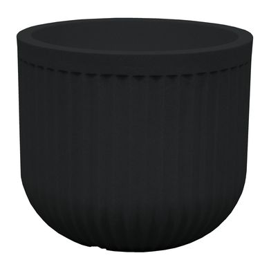 Macetero Plstico Flute Round 36x31 cm Plomo