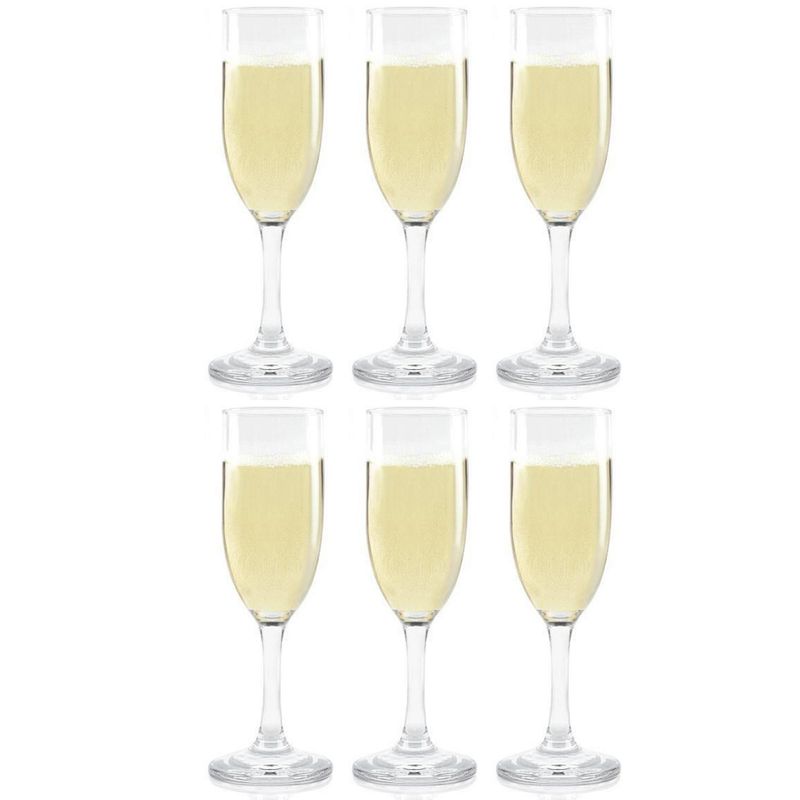 JUST HOME COLLECTION - Set 6 Copas de Champán 176 ml Vidrio Transparente