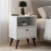 Velador 1 Cajón(es) Honey 39x54x30 cm Blanco