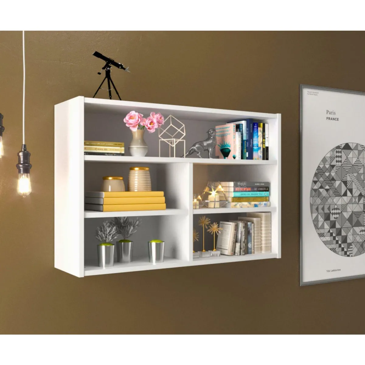 AR DESIGN - Estante Compaq MDF 5 Nivel(es) 80x55x23.6 cm Blanco