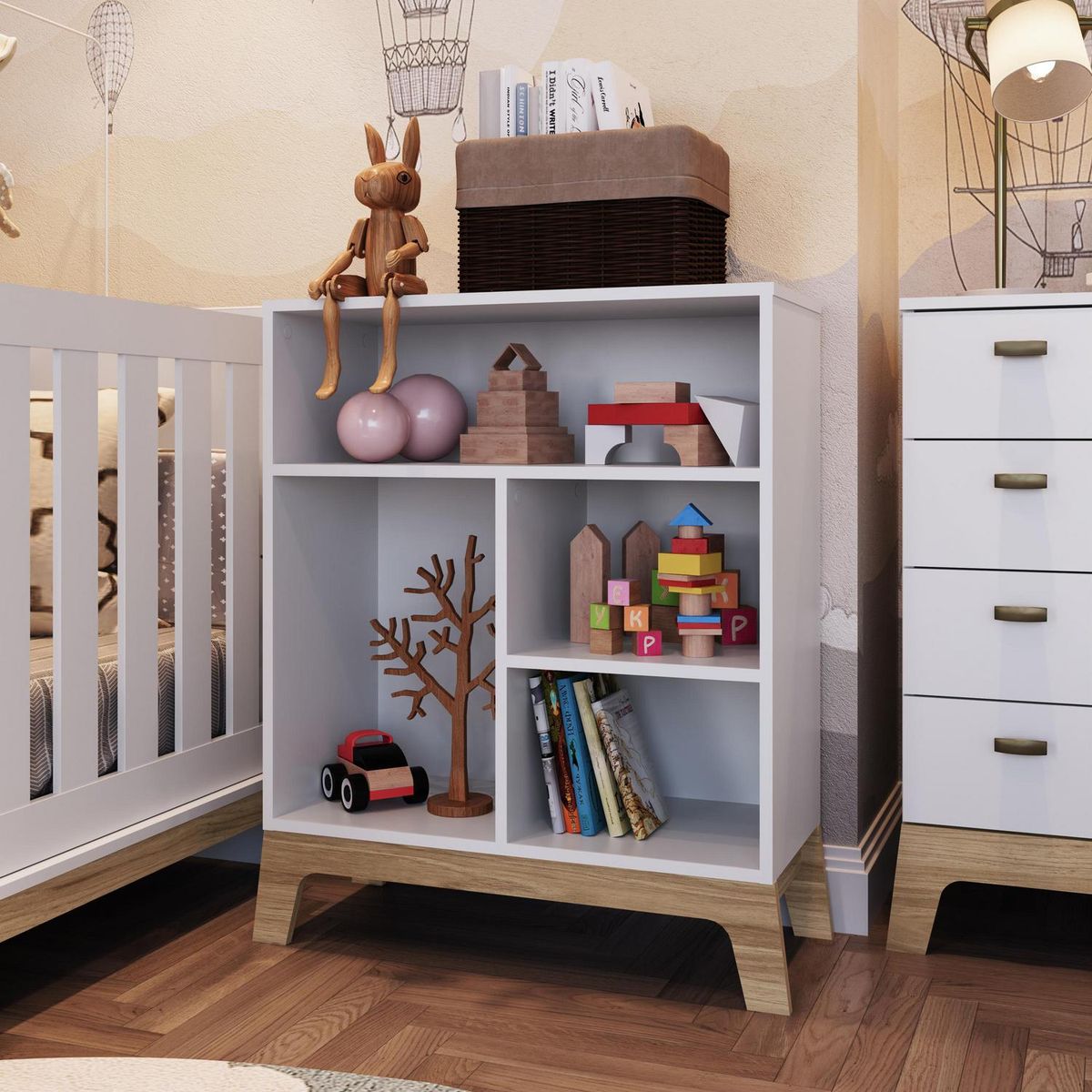 BE DESIGN - Estante Honey MDP 4 Nivel(es) 71.5x84x30 cm Blanco