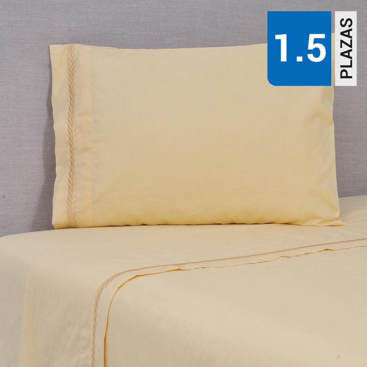 MASHINI - Sábana Bordada 180 Hilos Ramas