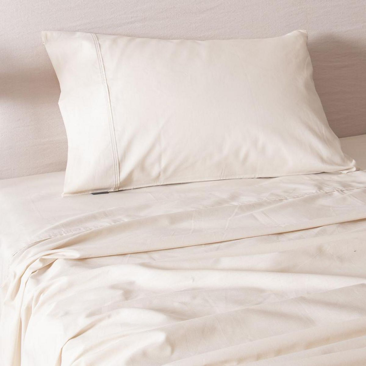 SOHOME - Juego de Sábanas Liso 1.5 plazas 180 Hilos Beige