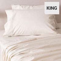 Juego de Sábanas Liso King 180 Hilos Beige