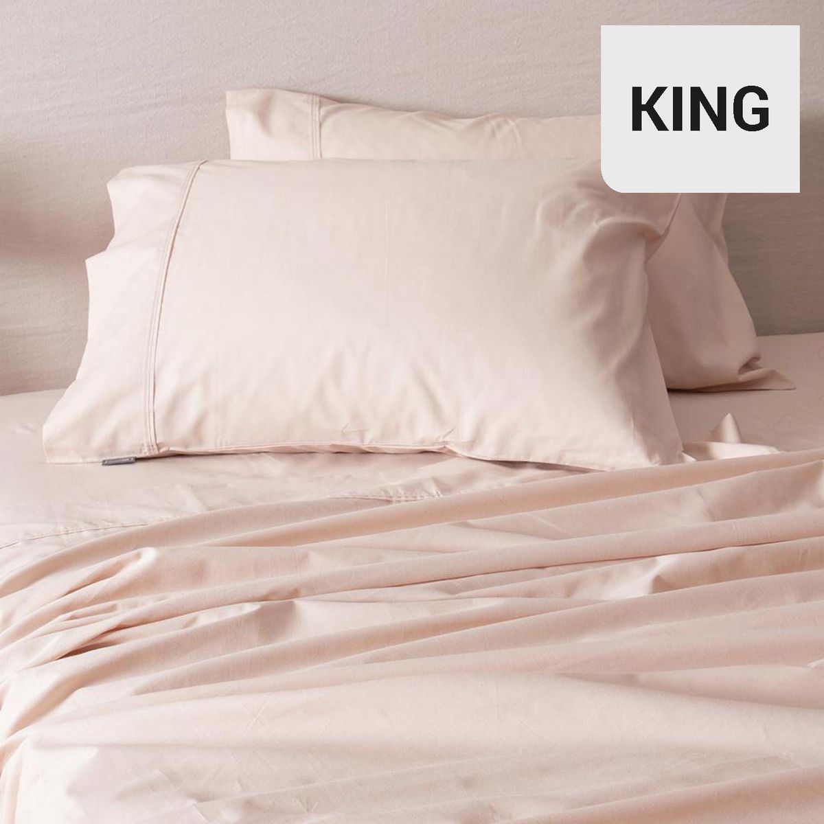 SOHOME - Juego de Sábanas Liso King 180 Hilos Rosado